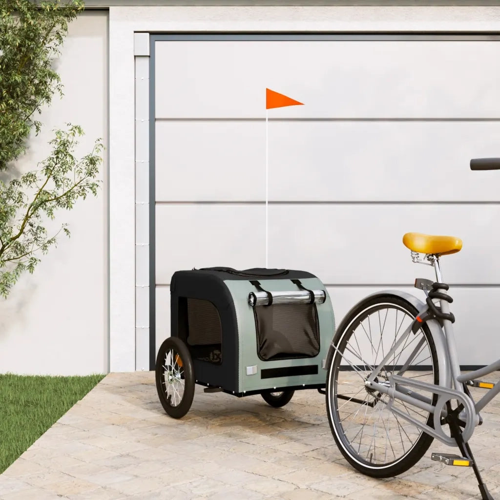Rimorchio da Bici per Animali Nero e Grigio Oxford e Ferro CFW8431259