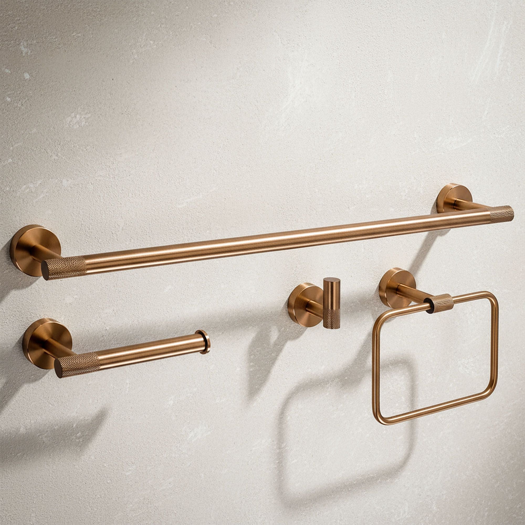 Set Accessori Da Bagno Grid Brush Copper 4 Pezzi