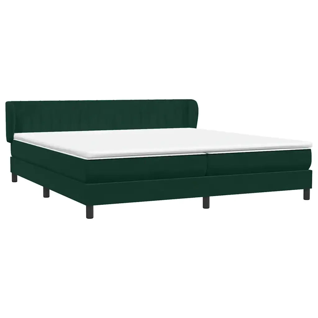 Giroletto a Molle con Materassi Verde Scuro 180x220 cm Velluto
