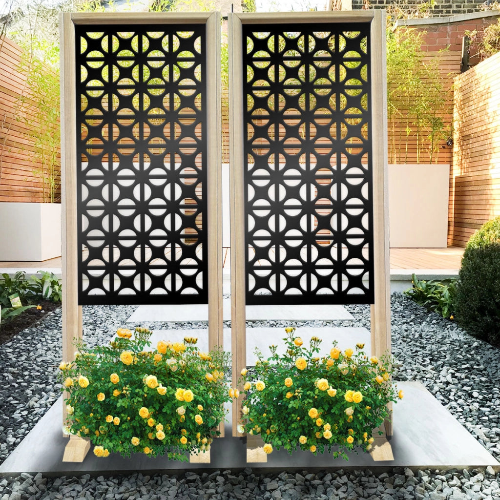 ROUNDCROSS - Separè - Paravento modulabile - 70x190cm - in Legno e PVC Colore: nero
