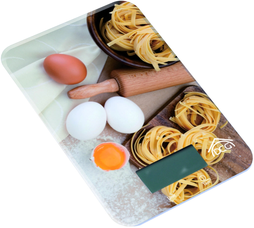 BILANCIA DA CUCINA ELETTRONICA CON BASE IN VETRO Portata kg. 5