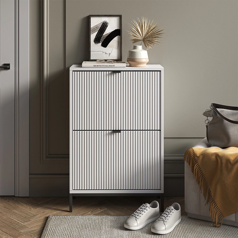 Vicco Scarpiera da ingresso Bianco 60 x 92 cm con cassetti