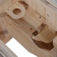 Pawhut Gabbia per Criceti e Piccoli Roditori in Legno di Abete 60x35x42cm