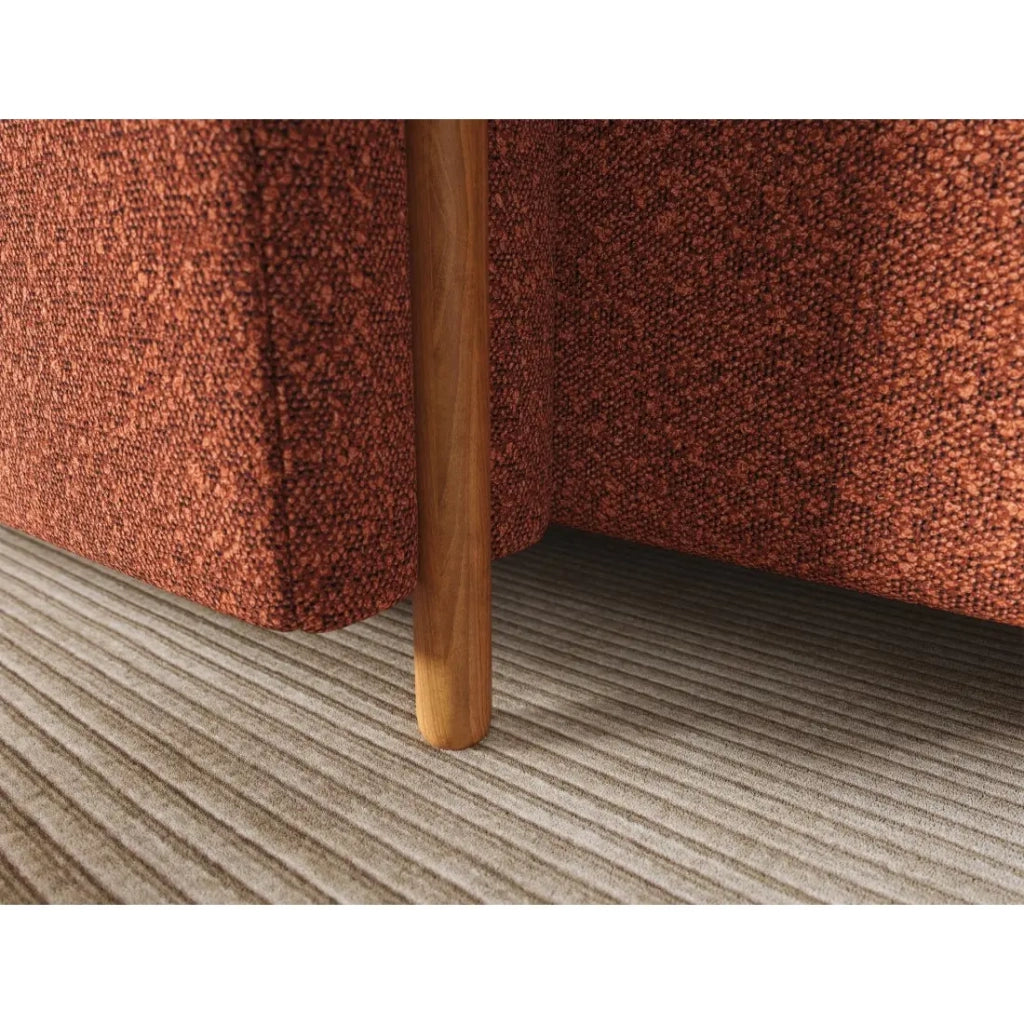 Divano ad angolo convertibile ARVESSA terracotta in ciniglia – Angolo sinistro