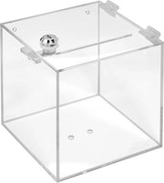Scatola di Vetrificazione Acrilica con Fessura - 150 x 150 x 150 mm, Scatola per Monete e Carte di Visita