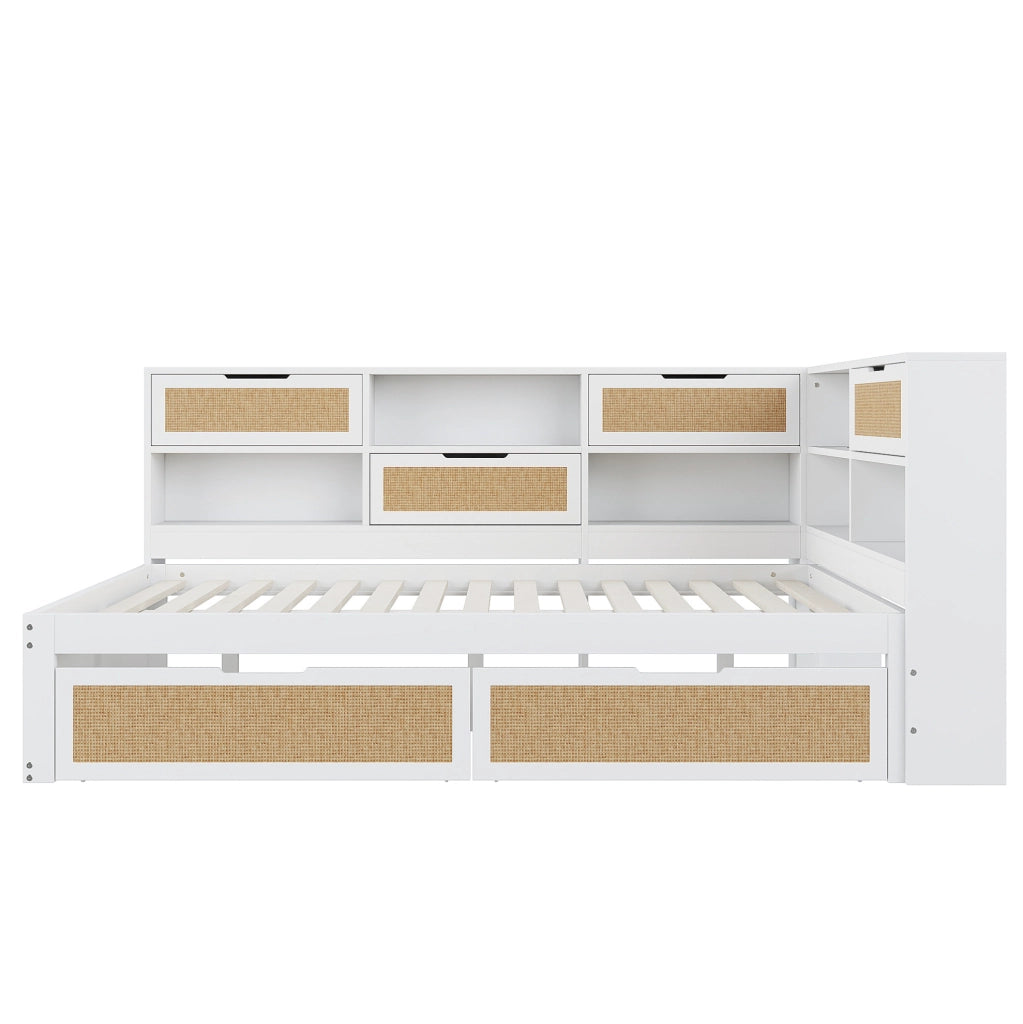 Divano letto multifunzionale con USB e contenitore 140x200 cm; bianco