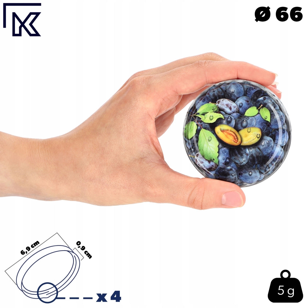 Tappi per barattoli KADAX, diametro 66 mm, 50 pezzi