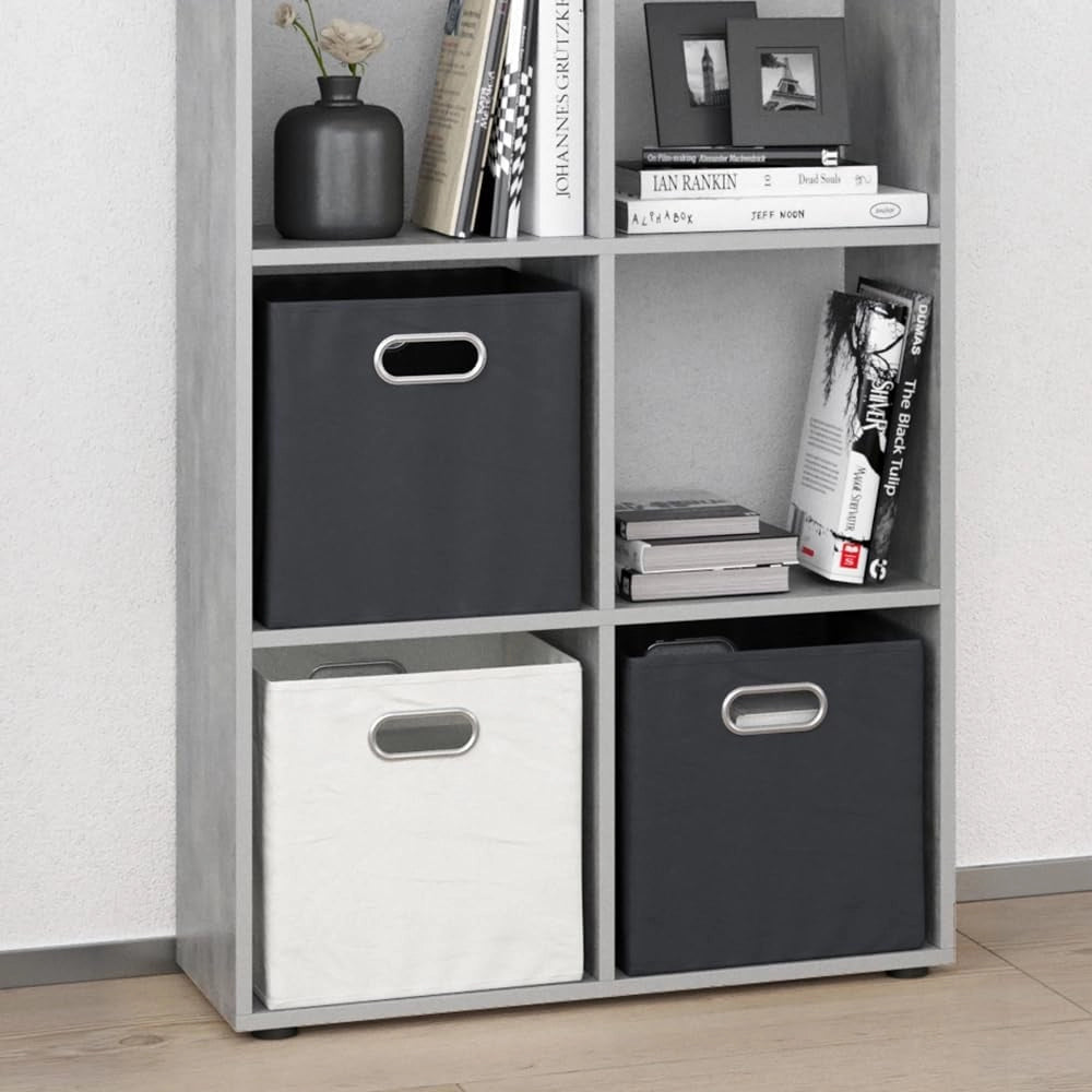 Scaffale Scutum, Calcestruzzo, 143 x 72 cm, per l’utilizzo come divisorio o come libreria aperta