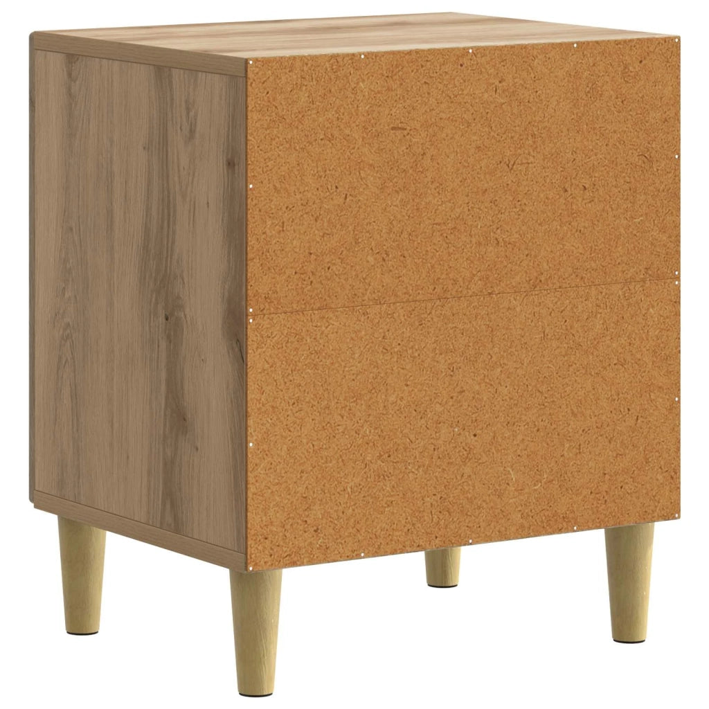 Armadio da Notte 2 pcs Rovere Artigianale 43 x 34,5 x 50 cm