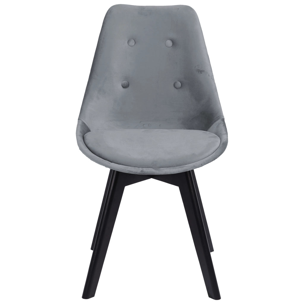 Set di 4 sedie in velluto grigio NORA con cuscino