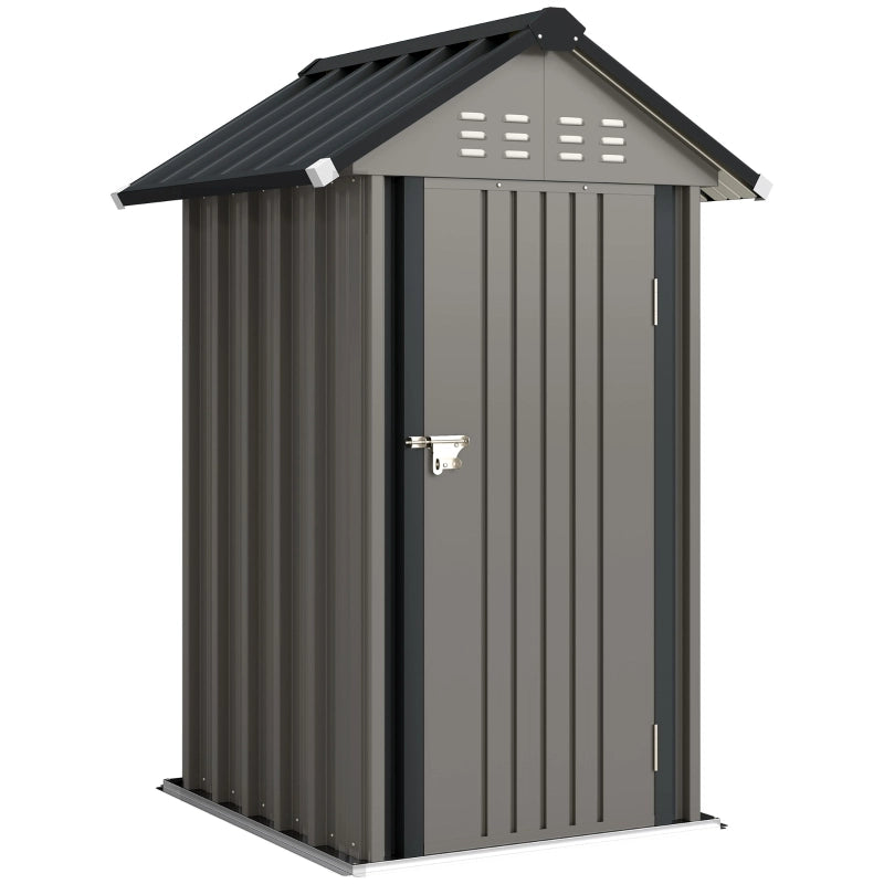 Casetta da giardino in metallo 122x121x192 cm; grigio chiaro
