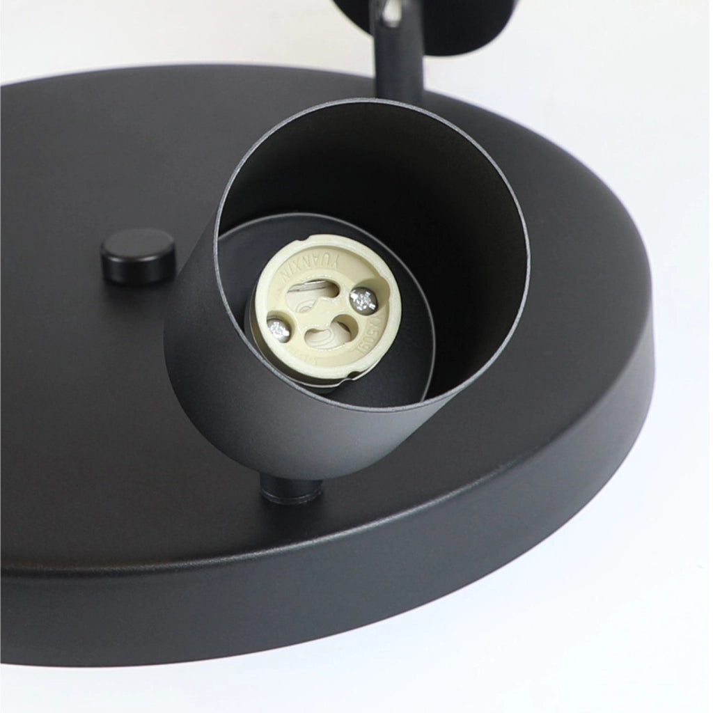 ZMH Faretto da soffitto neri 3 luci GU10 orientabili 350° rotondi metallo per soggiorno camera cucina senza lampadina