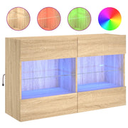 Mobile TV a Parete | Armadietto TV | Mobile Porta TV con Luci LED Rovere Sonoma 98,5x30x60,5 cm