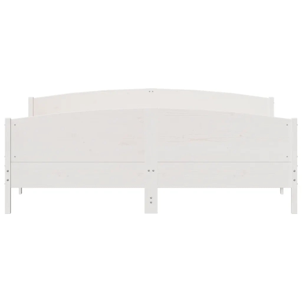 Giroletto senza Materasso Bianco 200x200 cm Legno Massello Pino 3216162