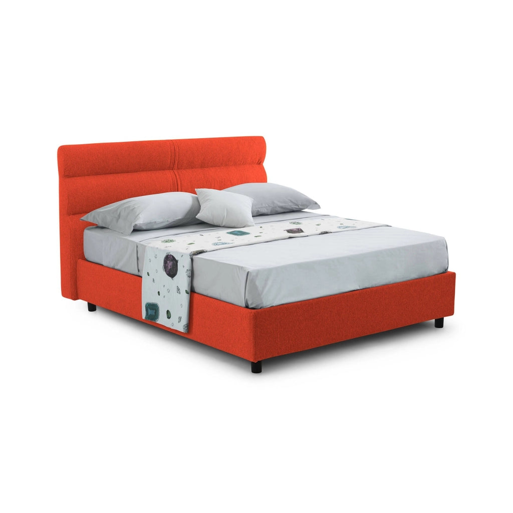 Briona, Letto Piazza e Mezza Sfoderabile Made in Italy, Arancione