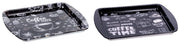 1 Pezzo Vassoio in Metallo Rettangolare Decorato 24,5 x 19,5 x 1,5 cm 2 Decori