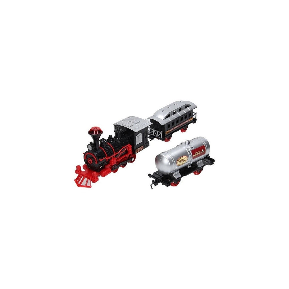 Trade Shop - Pista Treno Trenino 13 Pezzi Con Binari Locomotiva Vagoni Con Luci E Suoni -