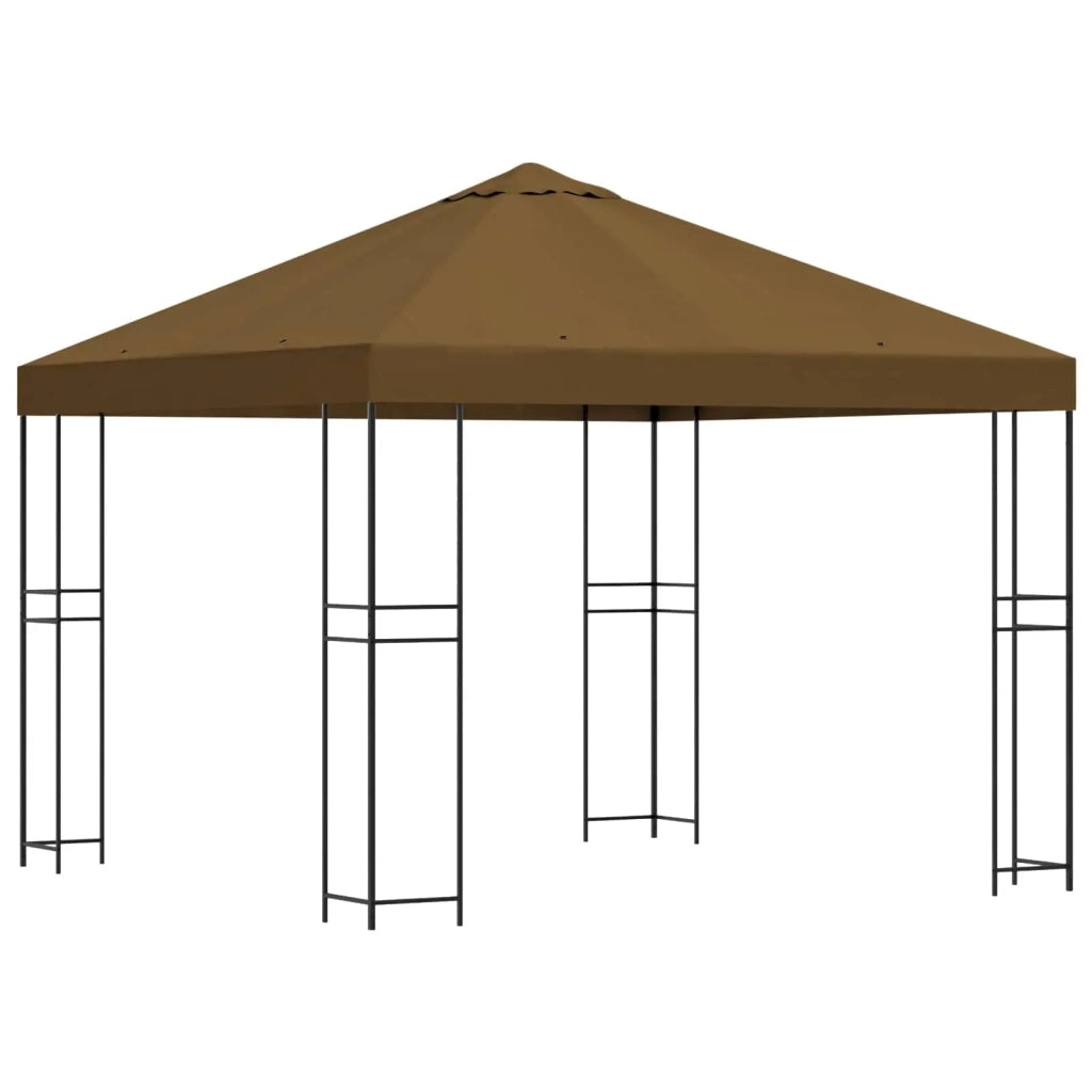 Gazebo 3 x 3 m Tortora Poliestere e Acciaio 190 gsm
