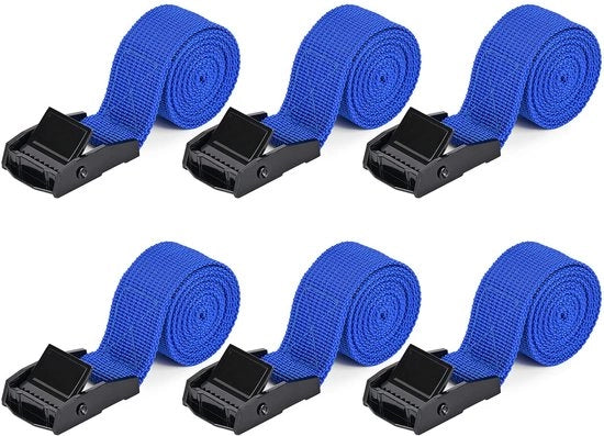 Cinture di espansione 6 pezzi cintura di espansione 1 m x 25 mm cintura di espansione espansione corta con viti cinture di espansione con chiusura a vite (blu)
