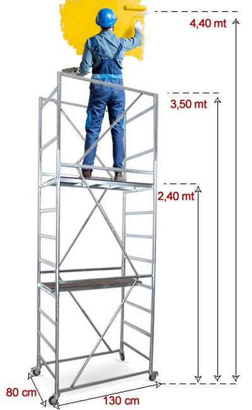 Trabattello Tris altezza di Lavoro metri 4,40