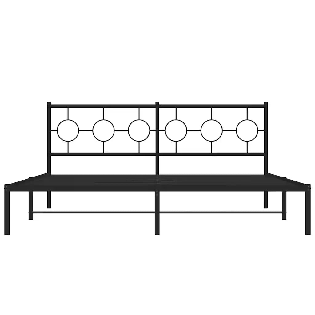 Giroletto con Testiera-Struttura Letto con testiera in Metallo Nero 183x213 cm 362860