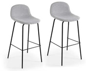 SET 2 SGABELLI RIGA CON SEDUTA IMBOTTITA E ALLUMINIO DA 106 CM GRIGIO CHIARO