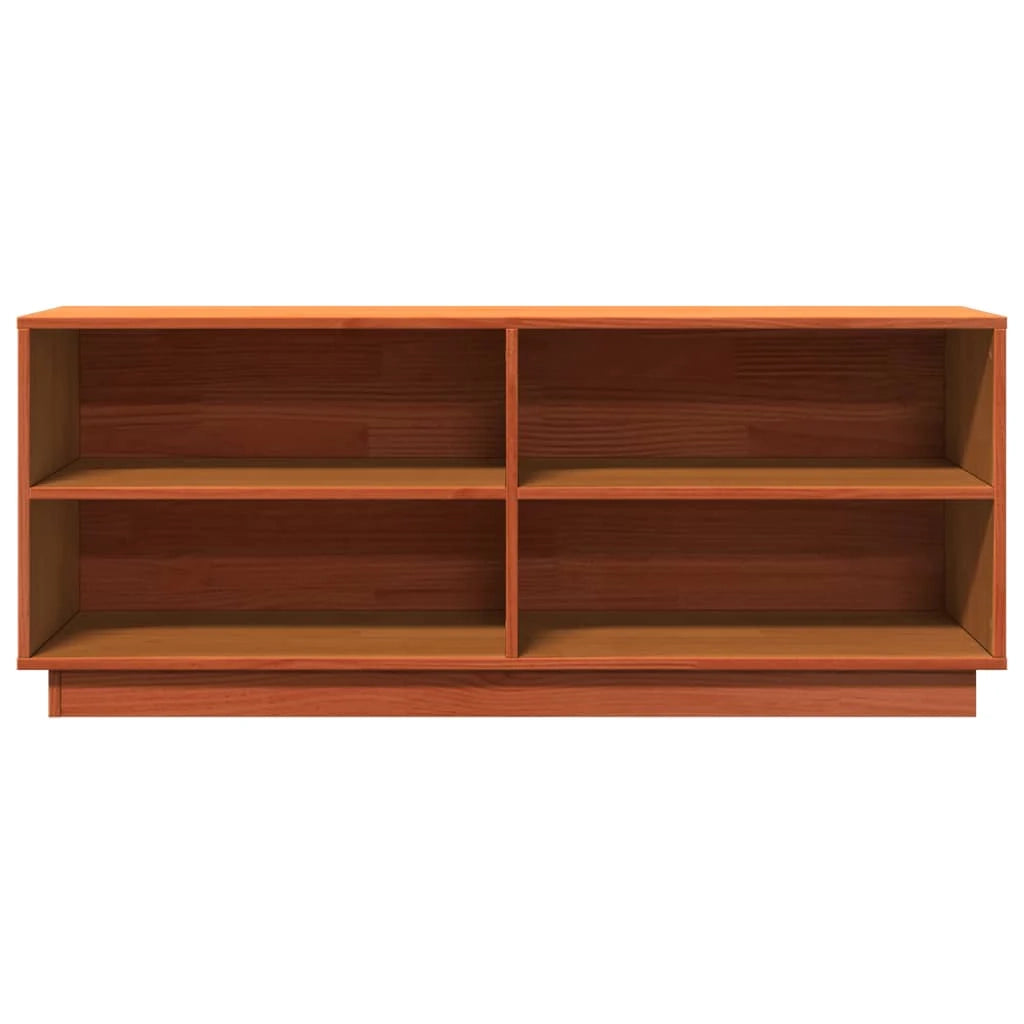 Scarpiera mobile contenitore per scarpe mobile per ingresso/corridoio/soggiorno finitura a cera 110 x 34 x 45 cm legno massello di pino marrone 02_0021743