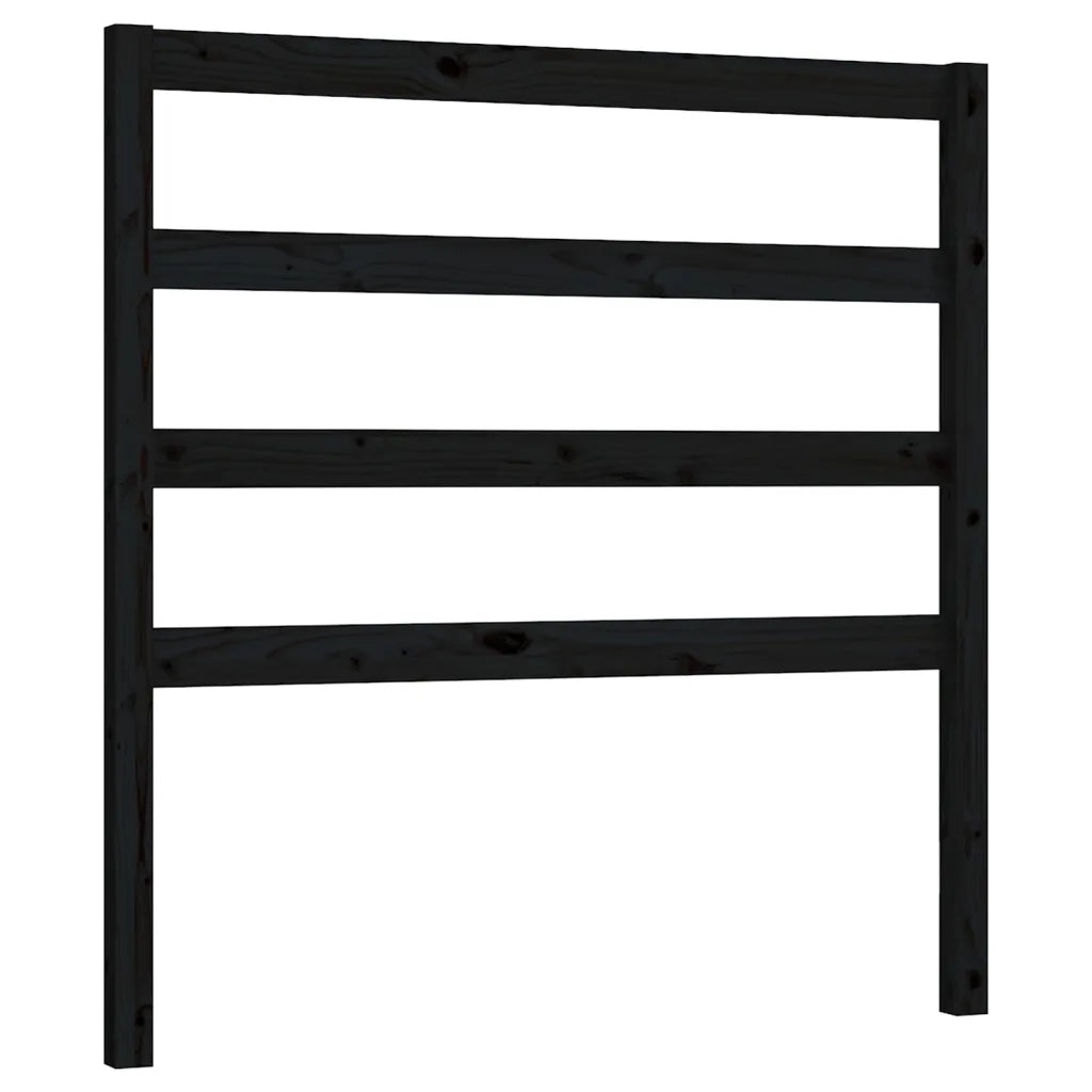 Testiera | Testata per Letto Nera 96x4x100 cm in Legno Massello di Pino