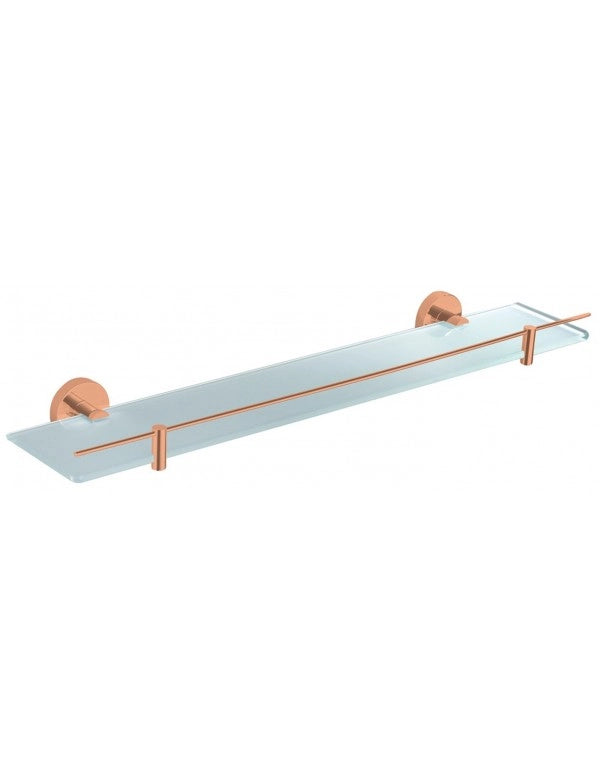 Mensola doccia a parete COLORADO con saliscendi in ottone oro rosa spazzolato 60 cm