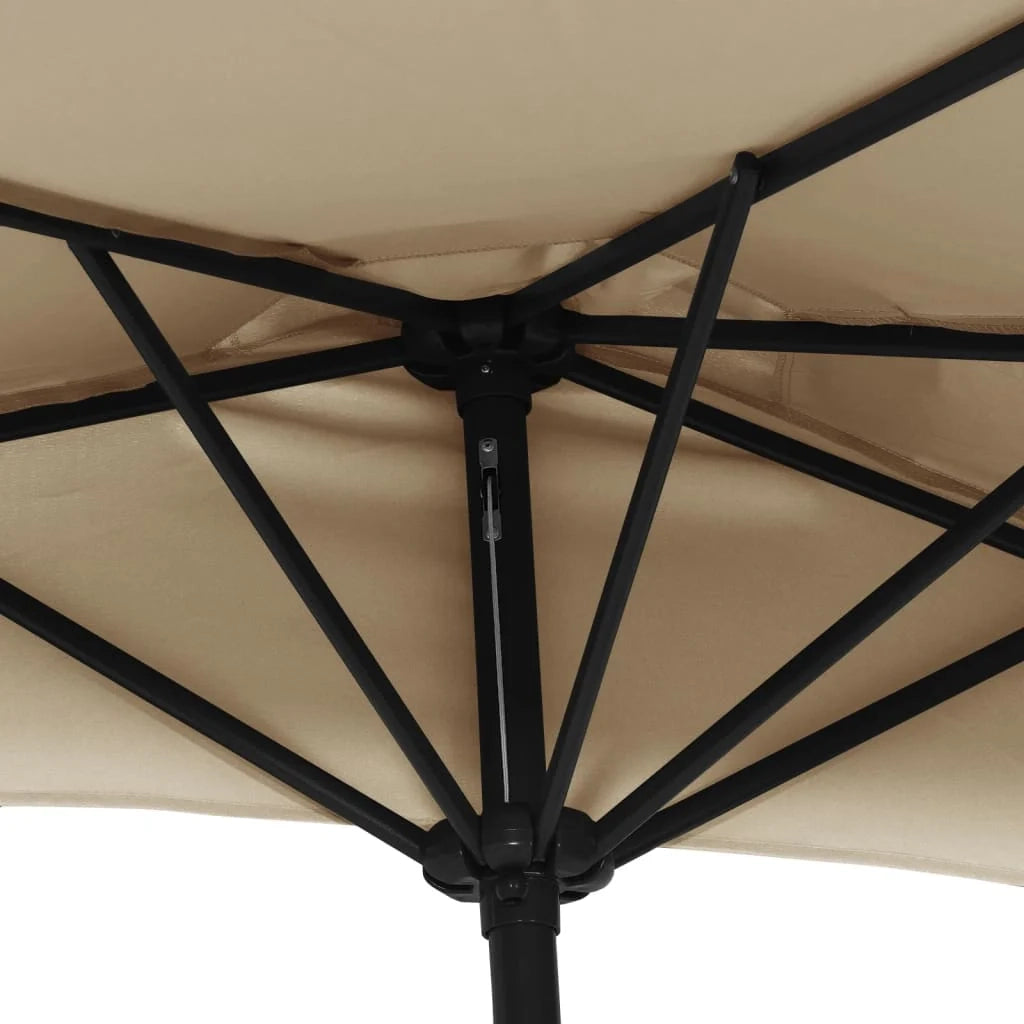 Ombrellone da balcone con palo in alluminio 270 x 135 cm mezzo tortora 02_0008306