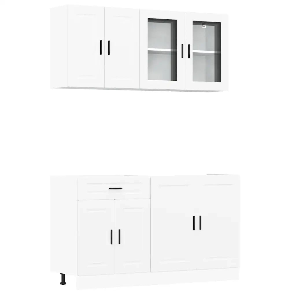 Set Armadio pensile | Mobili da Cucina 4 pz Porto Bianchi Legno Multistrato