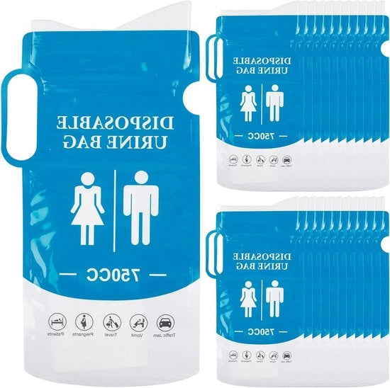 Urineporta per viaggi con manico, toilette di emergenza per auto, portatile, naturale, sacchetto per campeggio, escursioni, viaggi, emergenza stradale.