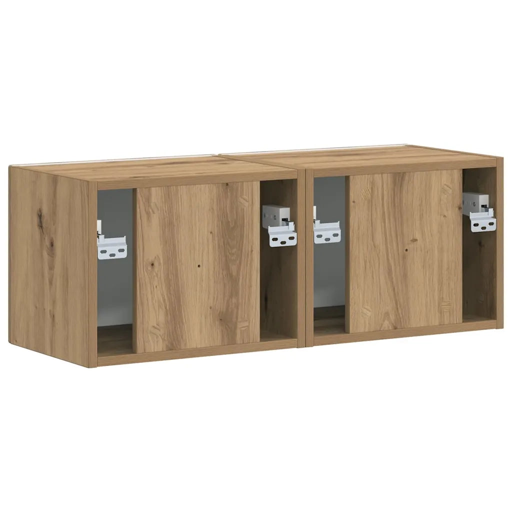 Mobile TV da parete 2 pcs Rovere Artigianale 39 x 31 x 29,5 cm 892188