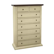 Cassettiera 8 cassetti in legno shabby avorio anticato noce 87x40x125 - Mobili 2G