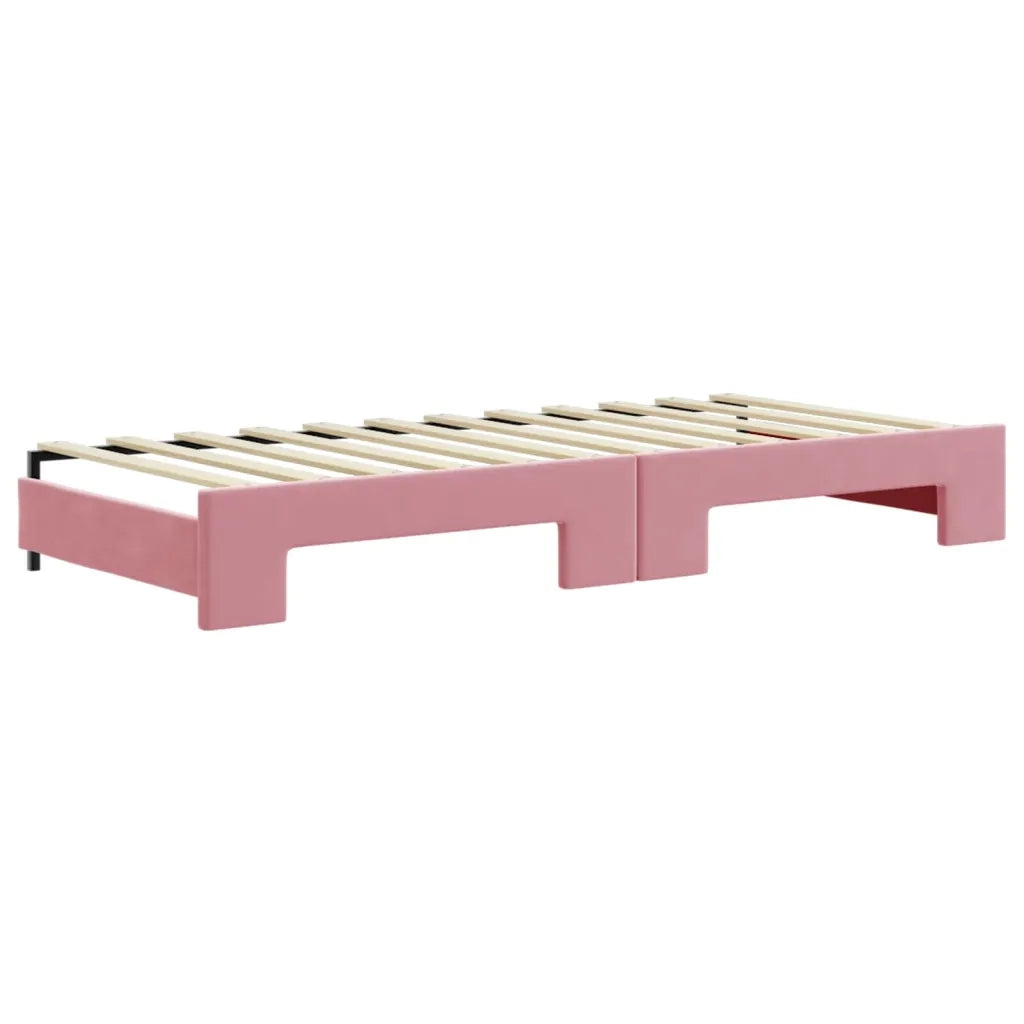 Divano Letto con Letto Estraibile Rosa 90x200 cm in Velluto 3196694