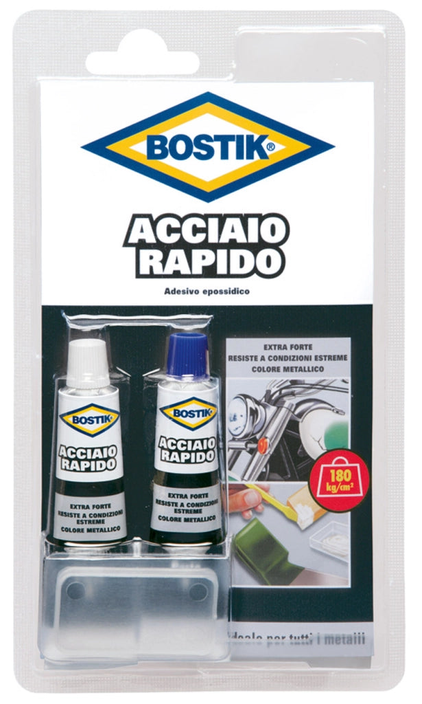 Uhu Bison COLLA BOSTIK ACCIAIO RAPIDO BLISTER  ml. 30 (2 tub. ml. 15) 12.00 pz