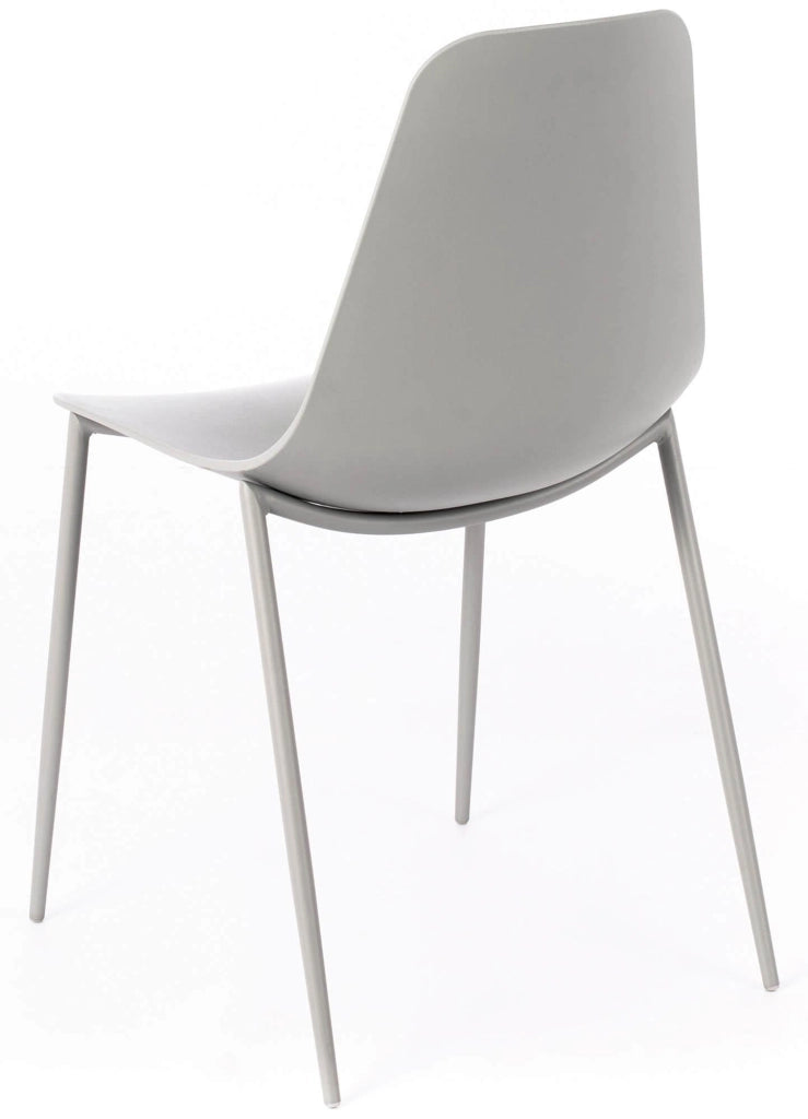 Set 4 Sedie 49x48,5x88 cm in Polipropilene Grigio Chiaro