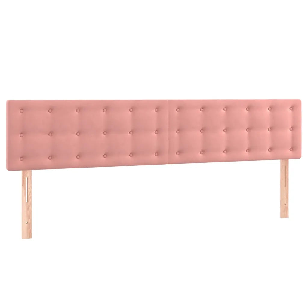 Letto a Molle con Materasso e LED Rosa 160x200 cm in Velluto