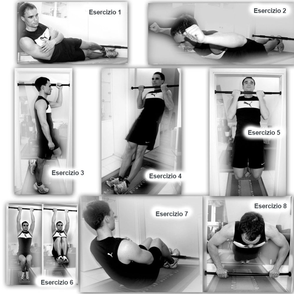 Trade Shop - Barra Per Trazioni Entro Porta Regolabile Allenamento Fitness Casa Chin Pull Up -