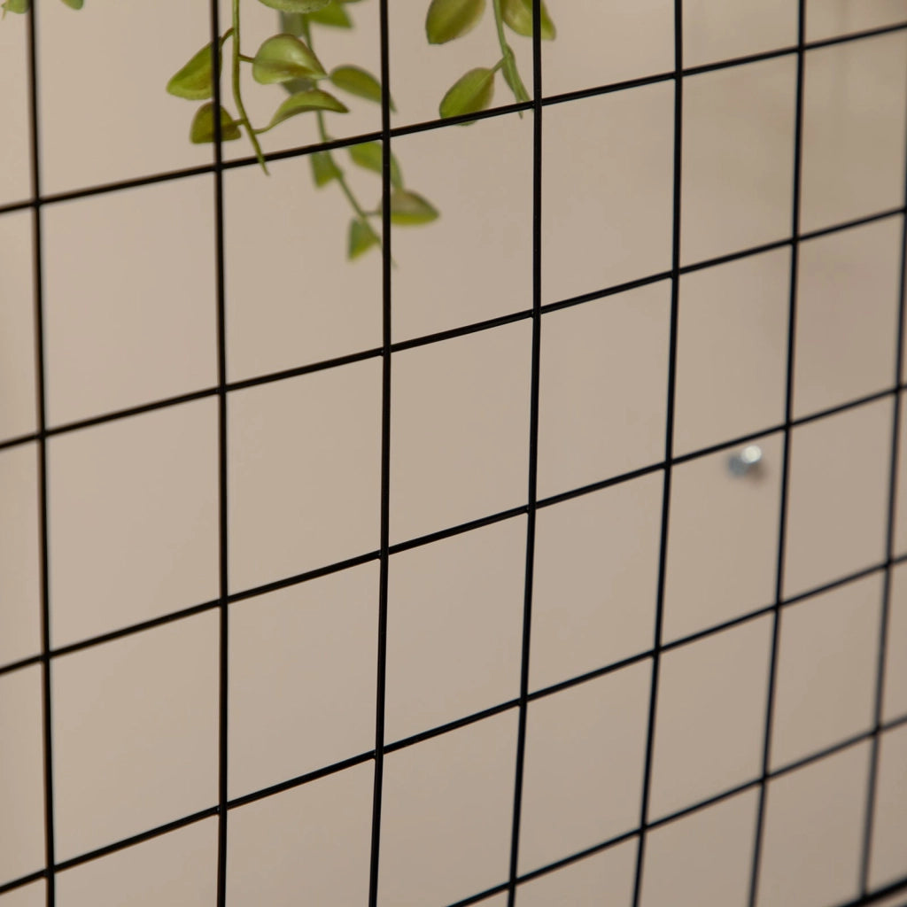 Libreria a 9 Cubi in Rete 35x35x35 cm con Pannelli in Acciaio e Polipropilene Nero