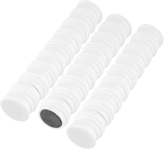 Magnetron Ø 24 mm, bianco, 50 magneti rotondi per frigorifero & lavagna bianca, forte magnetico per lavagne, tabelloni & lavagne magnetiche in vetro, magneti per ufficio, scuola & casa, magneti per frigorifero