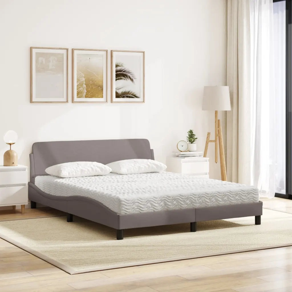 Letto con Materasso Dover Tortora 160x200 cm in Tessuto