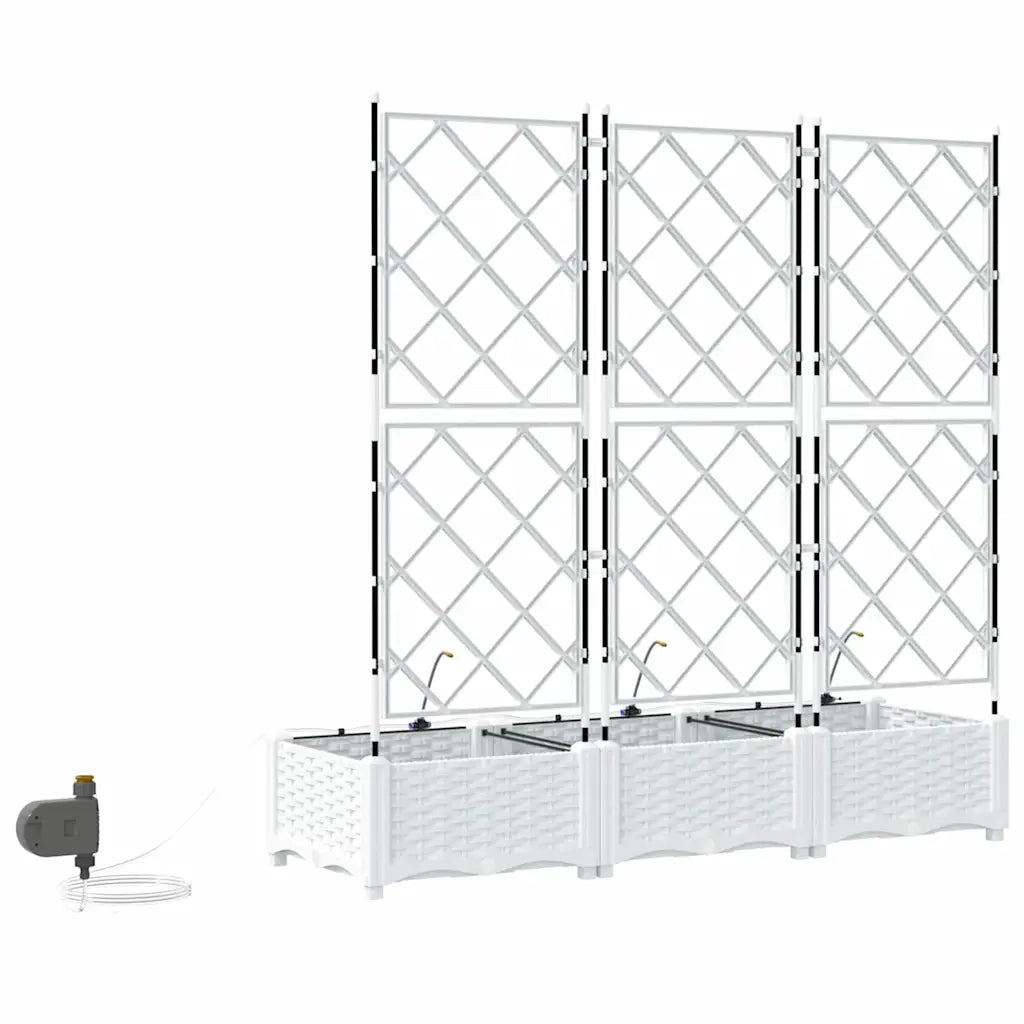 Vaso da giardino 3 pcs Bianco Plastica 42002920