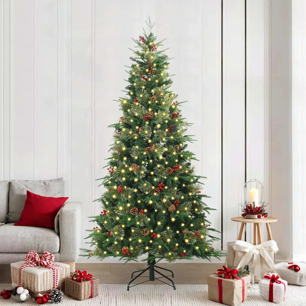 Albero di Natale | Decorazioni natalizie Artificiale con Rami Pieghevoli Verde 240 cm