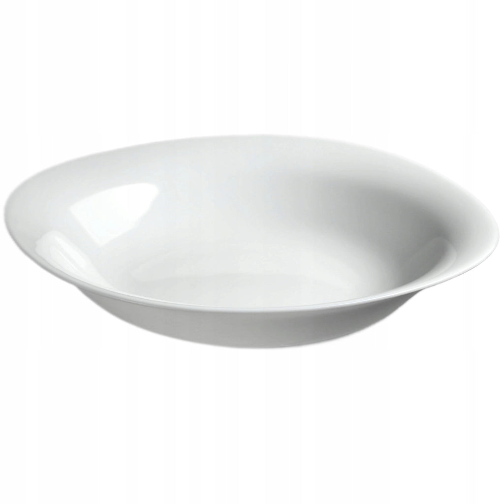 Piatto fondo KADAX 23 cm per zuppa, vetro bianco, piatti grandi in vetro