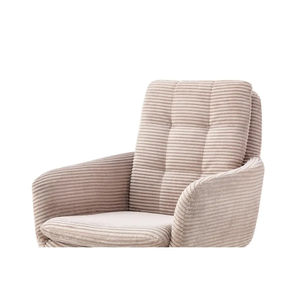 Set di 2 poltrone KAVIRA – Velluto a coste sabbia – Piedi in metallo – Con braccioli – Design accogliente e moderno