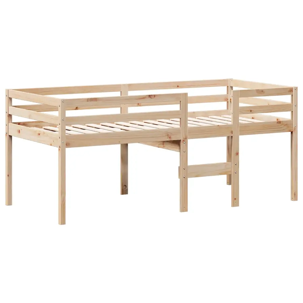Letto a Soppalco con Tetto 90x200 cm in Legno di Pino 3282132