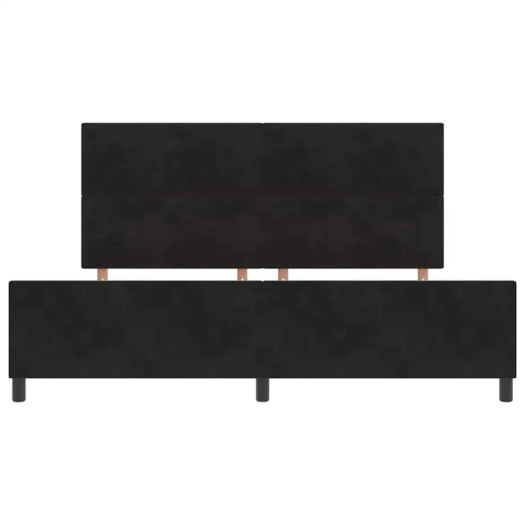 Letto a molle con testiera Nero 200 x 200 cm Velluto