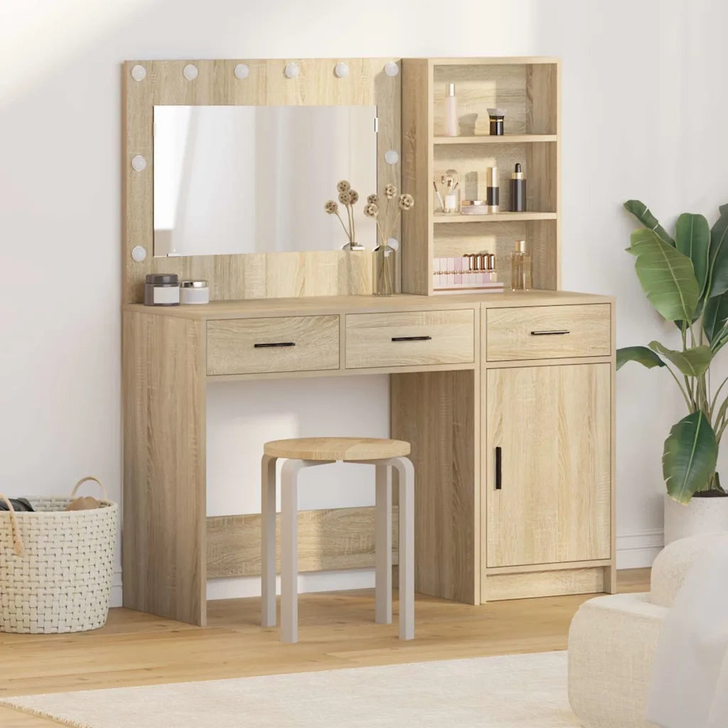 Tavolo da Trucco con cassetto 2 pcs Marrone Legno multistrato 3334265