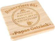 Regalo Papà Giorno del Papà, Sostegni in Legno per Bicchieri Sostegni per Bicchieri Antislip per Tavolo Regalo Uomo Giorno dell'Uomo Natale Cadeau Uomo Cadeau Grasso, Rondi Antislip